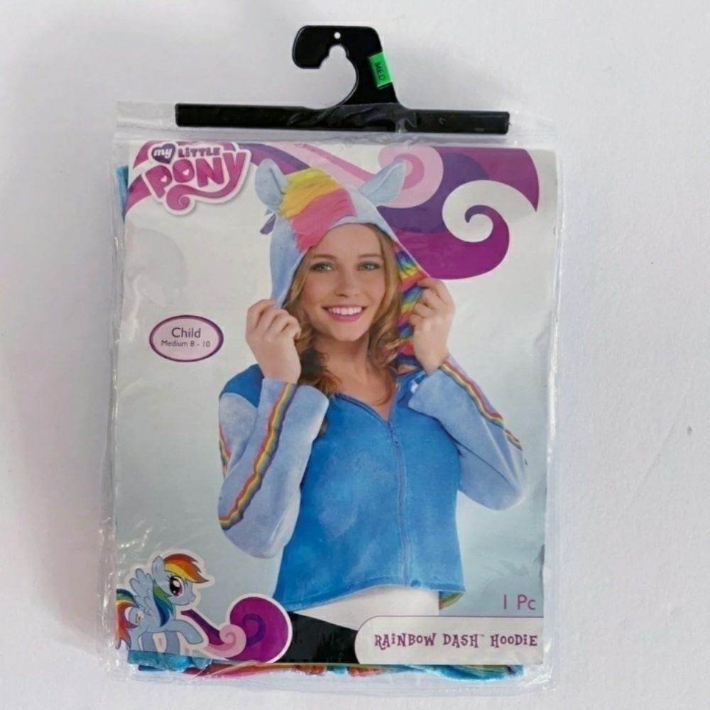 NWT My Little Pony Rainbow Dash Hoodie Halloween Costume Child's Medium 8-10 New